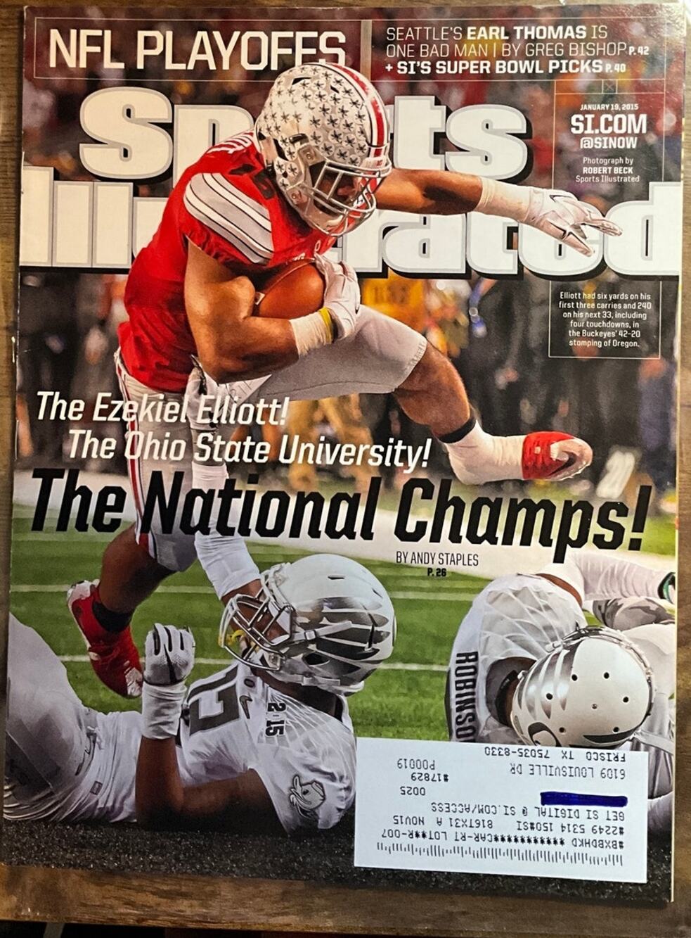 Sports Illustrated January 2015 Ezekiel Elliott Ohio State The National Champs!